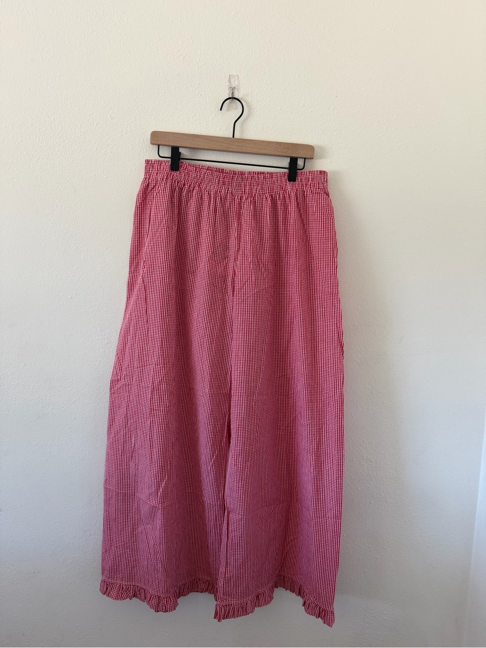 Wide Leg Red gingham Pants - Sonderhaus